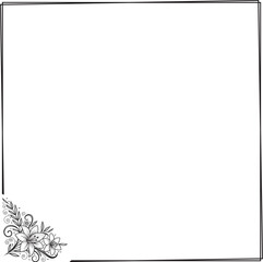 frame for text with flowers