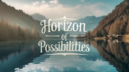Digital Art with the Inscription "Horizon of Possibilities" For Flyer, Advertisement, Advertising, Marketing, Visual Art, Cell Phone Screen, Tablet Screen, Computer Screen, Background, , 9:16 and 16:9