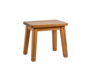 Wooden Stool on Transparent background for Minimalist Interior Design