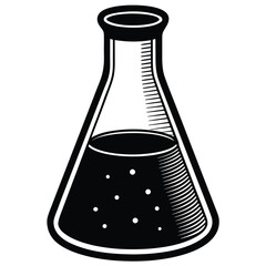 laboratory beaker vector on white background