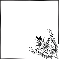 abstract floral background with frame