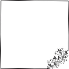 floral frame with white flowers