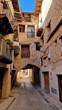 Beceite stone streets passageways Matarra&ntilde;a Teruel 