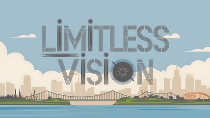 Digital Art with the Inscription "Limitless Vision" For Flyer, Advertisement, Advertising, Marketing, Visual Art, Cell Phone Screen, Tablet Screen, Computer Screen, Background, , 9:16 and 16:9 Format