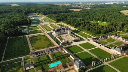 drone photo Vaux-le-Vicomte castle France europe