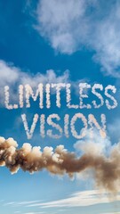 Digital Art with the Inscription "Limitless Vision" For Flyer, Advertisement, Advertising, Marketing, Visual Art, Cell Phone Screen, Tablet Screen, Computer Screen, Background, , 9:16 and 16:9 Format