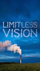 Digital Art with the Inscription "Limitless Vision" For Flyer, Advertisement, Advertising, Marketing, Visual Art, Cell Phone Screen, Tablet Screen, Computer Screen, Background, , 9:16 and 16:9 Format