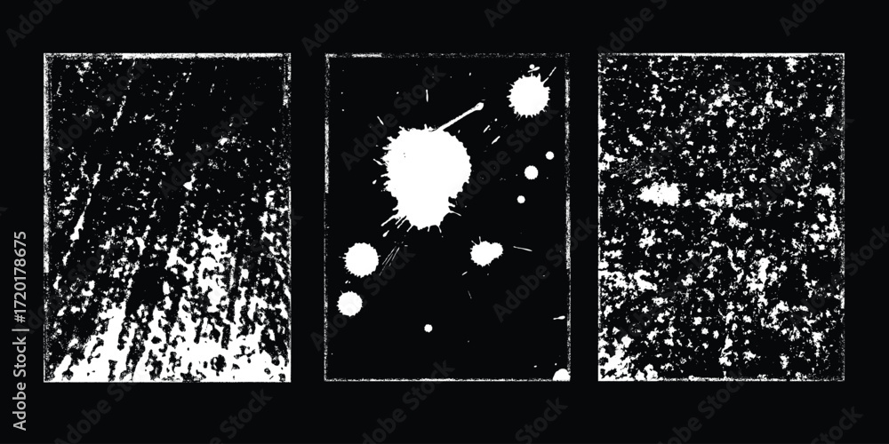 Poster grunge textures set. collection of vector overlay, distress, textures .simply place texture over any