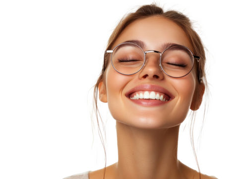 young woman wearing glasses png