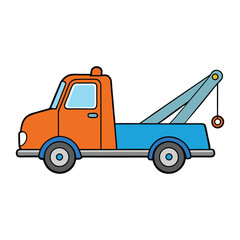 A fun cartoon tow truck with big wheels, smiling face, and strong hook ready to lift cars. Playful design makes it perfect for kids’ coloring and creative activities.
