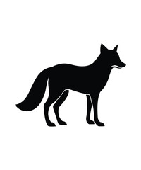 fox silhouette, on white background, isolated, vector