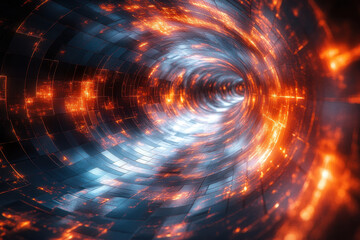 Obraz premium Spiral of fire and sparks.