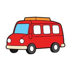 A red minibus taxi coloring page featuring a compact vehicle often seen in busy cities. Great for kids to color while learning about everyday urban transportation.
