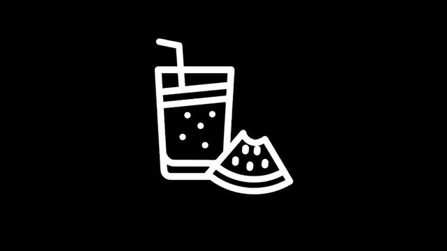 Watermelon juice with a slice of watermelon on a black background.