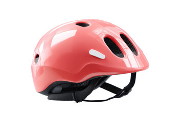 Bright pink bicycle helmet with ventilation for safety, cut out