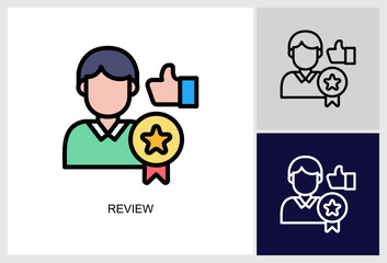 Review icon Multi Style Vector Illustration 
