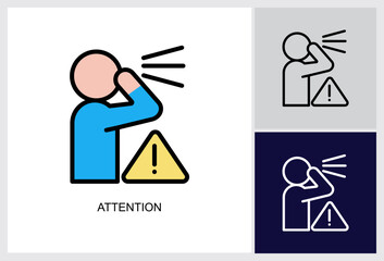Attention icon Multi Style Vector Illustration 