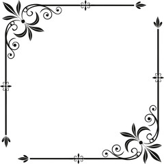 black and white floral frame