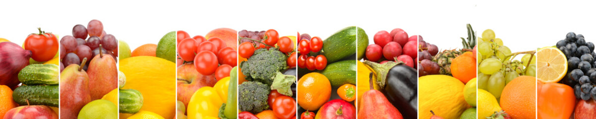 Fresh and colorful fruits and vegetables as a header or banner.