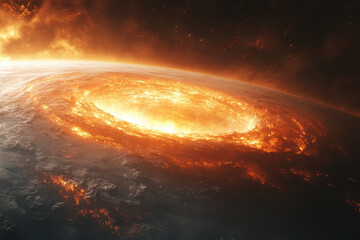 Large asteroid approaching Earth.