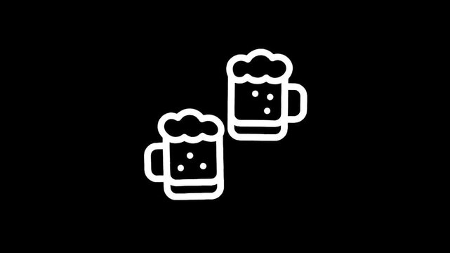 Two beer mugs icon on a black background