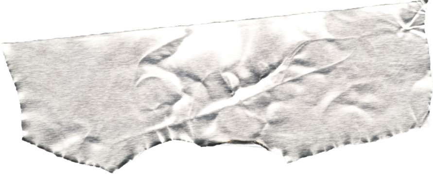 Crinkled Metallic Tape Fragment on Gray foil crumpled isolated on a transparent background - Powered by Adobe