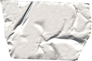 Crinkled Silver Foil Texture crumpled wrinkled isolated on a transparent background