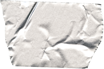 Crinkled Silver Foil Texture crumpled wrinkled isolated on a transparent background