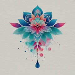 Colorful abstract lotus design