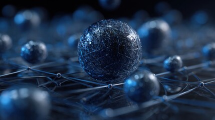dark blue spheres network connection