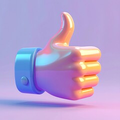 3D rendered hand gesture of thumbs up
