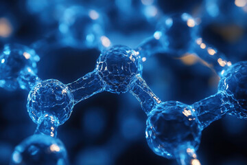 Blue crystal molecule.