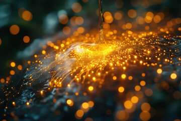 Close-up of a tangled fiber.