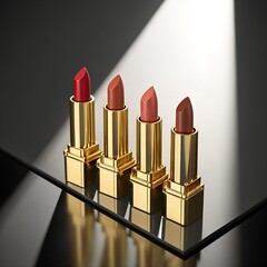 red lipstick on black background