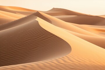 Golden desert dunes with rippled textures sand landscape