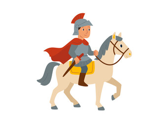 Saint Martin’s Day celebration. Cartoon Roman Soldier Riding Horse Vector Illustration