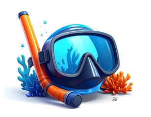3D scuba mask illustration