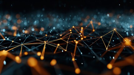 Abstract Background of a Glowing Neural Network &ndash; Concept for Artificial Intelligence, Deep Learning, and Digital Brain