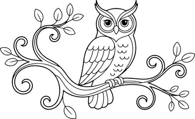 Owls and Eagles Silhouette Decorative Illustration