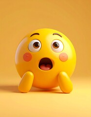 3D surprised emoticon