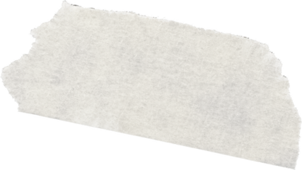 Torn white masking tape strip on a gray textured surface isolated on a transparent background