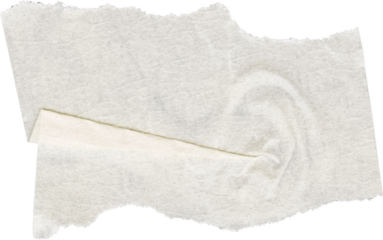 Torn White Paper Tape With Folded Edge ripped isolated on a transparent background