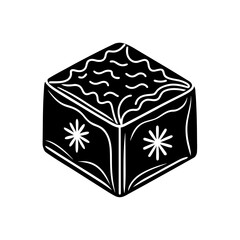 holiday fudge icon isolated on white