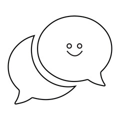 Vector two speech bubbles isolated on white background