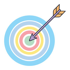 Target with Arrow Color Icon for Goal Achievement