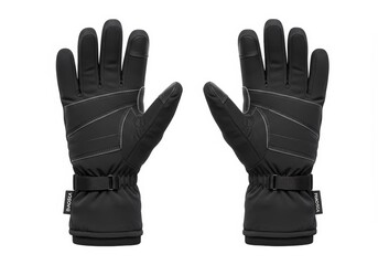 Stylish Black Winter Gloves Isolated on White Background, for Cold Weather Protection