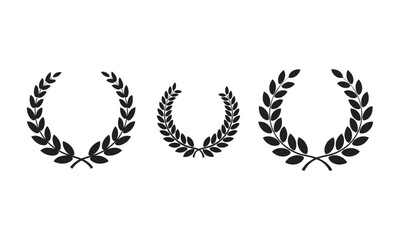 Obraz premium Three laurel wreaths in different sizes symbolizing victory achievement and honor