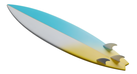Colorful Surfboard with Fins on Black Background
