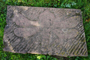 Carved Stone Butterfly on the East Midlands Airport Trail, Nottinghamshire, England: A Rural Scene