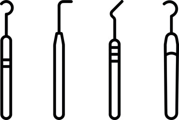 Set of Dental Instruments on White Background Oral Hygiene Concept